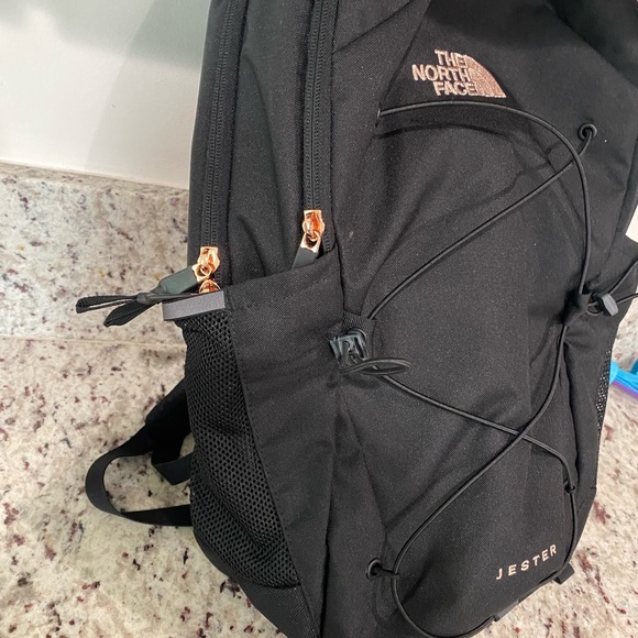 North Face Backpack Black And Rose Gold 